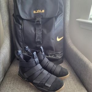 Nike LeBron Soldier 11 Black Gum with Matching LBJ Backpack